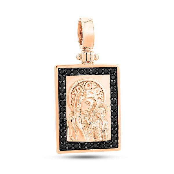 Золотая ладанка с фианитами (арт. 424949ч) – изображение 1