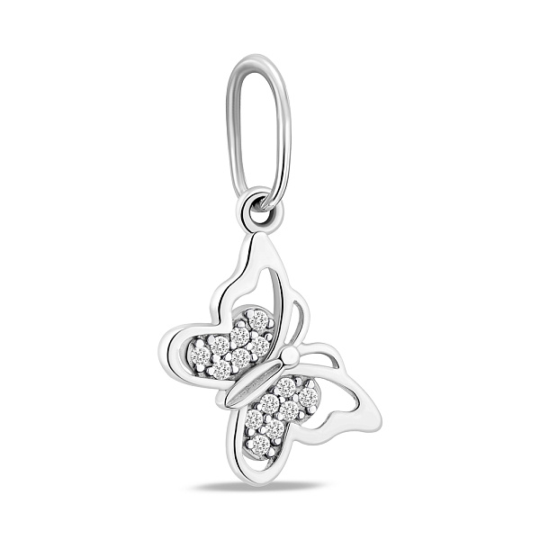 Подвеска из белого золота Бабочка с фианитами (арт. 440461б) – изображение 1