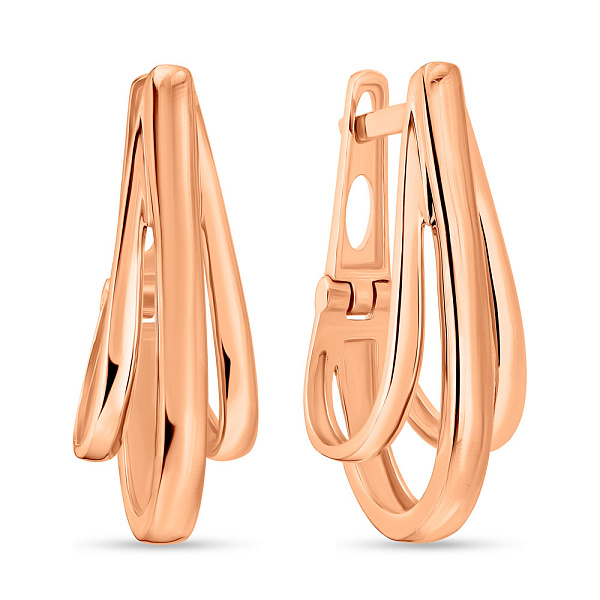 Золотые серьги без камней (арт. 105416/1) – изображение 1