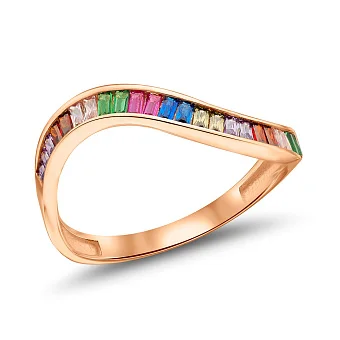 Золота каблучка з фіанітами (арт. 156400цв)