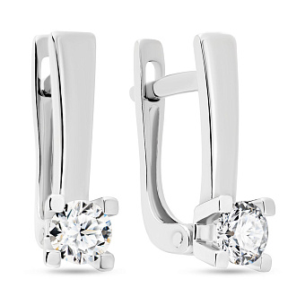 Фото Сережки из белого золота с бриллиантами (арт. С011114040б)