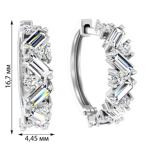 Сережки з білого золота з діамантами (арт. С011453100б) – зображення 5