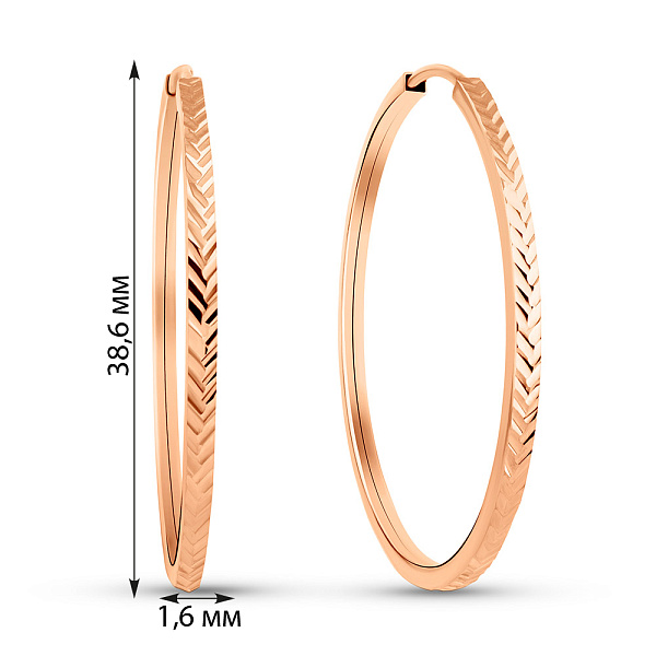 Серьги-кольца из красного золота (арт. 122105/40) – изображение 2