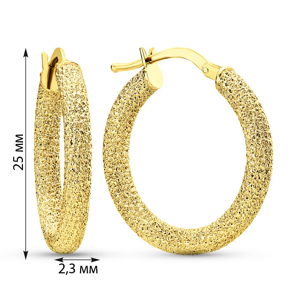 Сережки-кільця з жовтого золота без каміння (арт. 1091202/25ж) – зображення 2