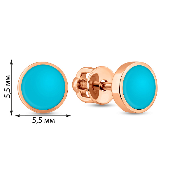 Золотые серьги с эмалью Lu’na (арт. 111274ет) – изображение 2