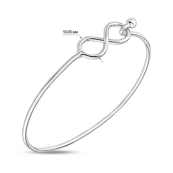 Серебряный жесткий браслет "Бесконечность" без камней (арт. 7509/3226) – изображение 2