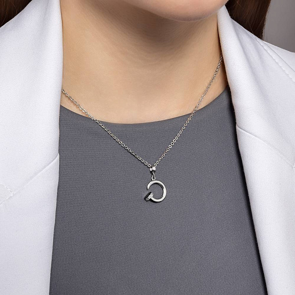 Колье из белого золота с фианитами (арт. 352669б) – изображение 3