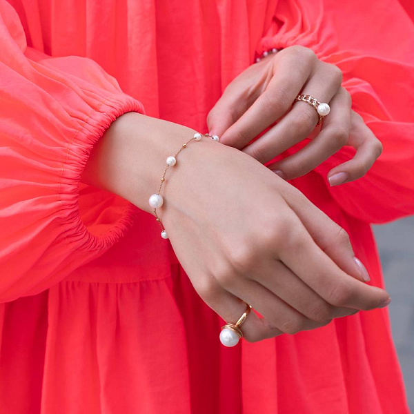 Золотое кольцо с жемчугом (арт. 153227) – изображение 2