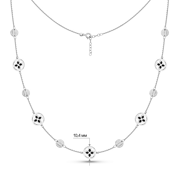 Кольє з білого золота з емаллю (арт. 352647беч) – зображення 3