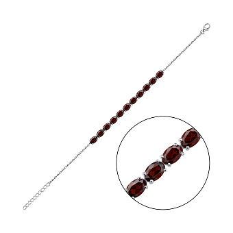 Срібний браслет з гранатом (арт. 7509/2190837Г)