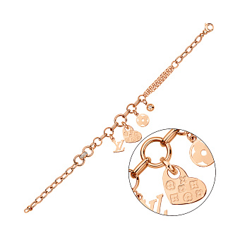 Золотой браслет с подвесками (арт. 3261130П4)