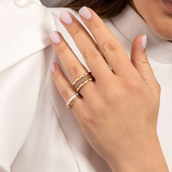 Золотое кольцо Олимпия с греческим орнаментом (арт. 141378еп) – изображение 3