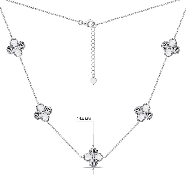 Серебряное колье Клевер без камней (арт. 7507/2197/15) – изображение 3
