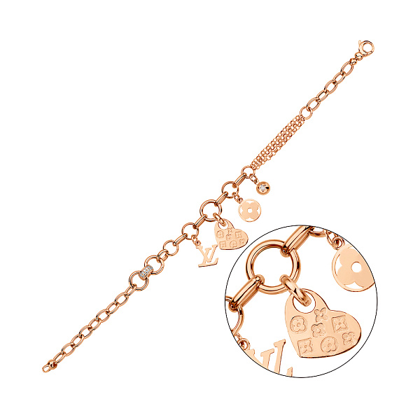 Золотой браслет с подвесками (арт. 3261130П4) – изображение 1