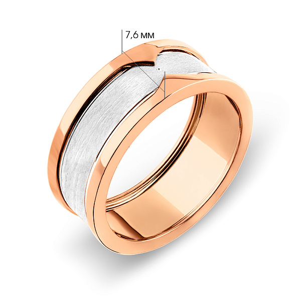 Масивна каблучка з червоного і білого золота (арт. 155504кб) – зображення 2