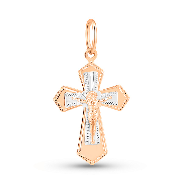 Крестик из красного золота с распятием (арт. 529311) – изображение 1