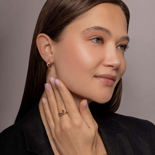 Золоті сережки Цвях  з фіанітами (арт. 1092117) – зображення 5