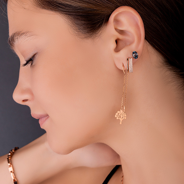 Серьги-пусеты из золота с топазом (арт. 111232Пл) – изображение 4