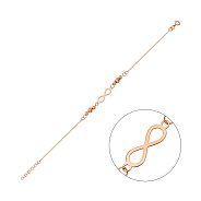 Фото Браслет "Нескінченність" з червоного золота (арт. 325644)