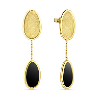 Золоті пусети Diva з оніксом (арт. 107598жо)