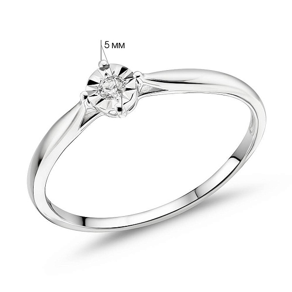 Каблучка з білого золота з діамантом (арт. К011729б) – зображення 3