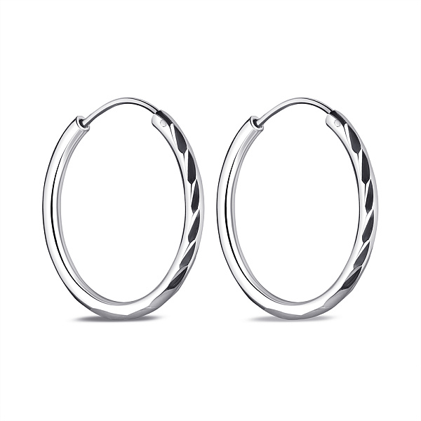 Серебряные серьги-кольца без камней (арт. 7502/9854/25) – изображение 1