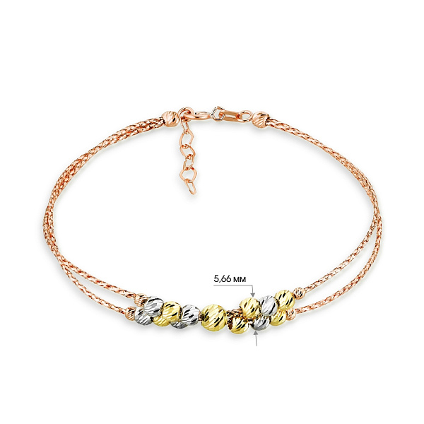 Браслет Orbit из комбинированного золота (арт. 324158кбж) – изображение 3