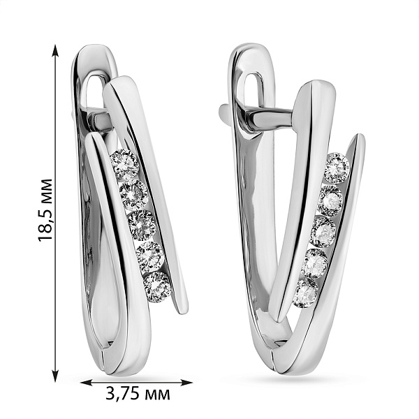 Серьги из белого золота с бриллиантами  (арт. С341172020б) – изображение 2