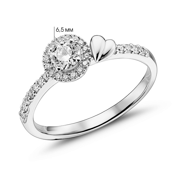 Золота каблучка з діамантами (арт. К341432040б) – зображення 2