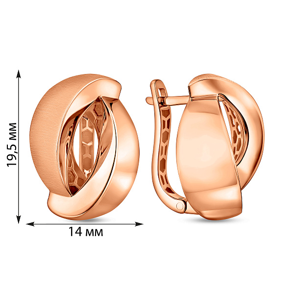 Золоті сережки з матовим покриттям (арт. 1092153м) – зображення 4