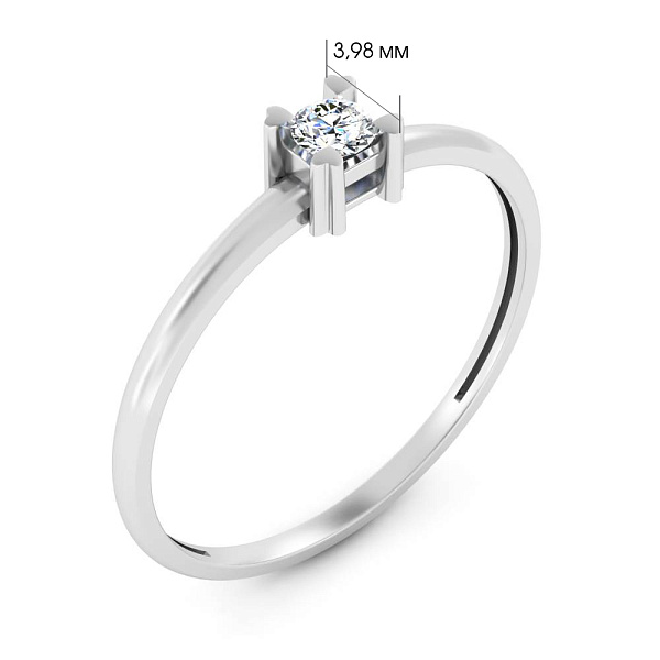 Каблучка з білого золота з діамантом (арт. К011650010б) – зображення 2