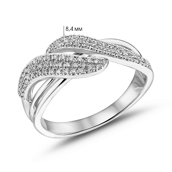 Золотое кольцо с бриллиантами (арт. К341476020б) – изображение 5