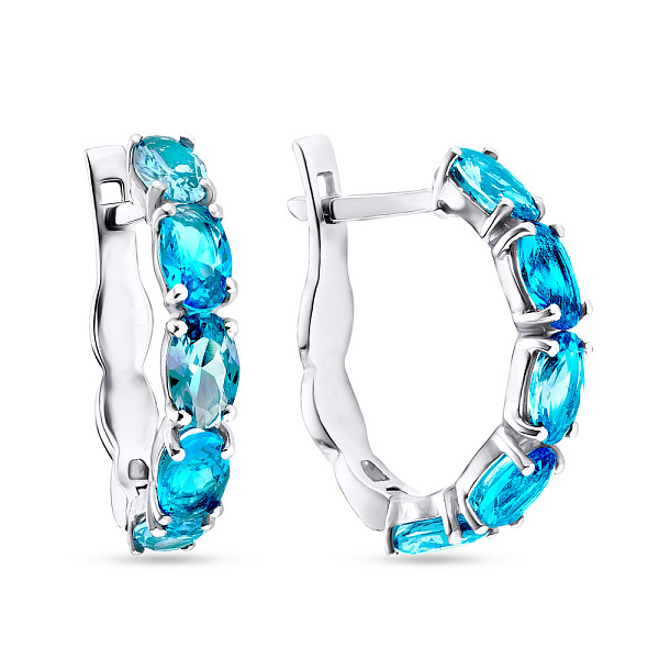 Серебряные серьги с кварцем (арт. 7002/2957/9Пкг) – изображение 1