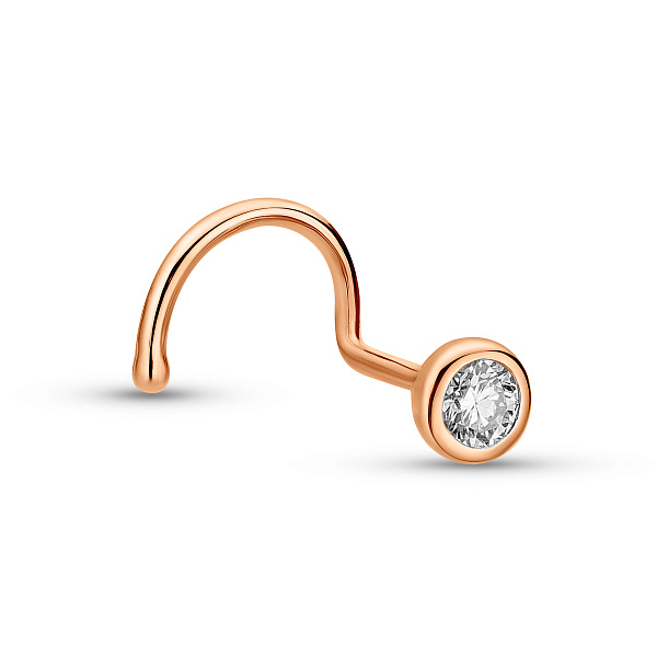 Золотий пірсинг в ніс з діамантом (арт. Н011825005) – зображення 1