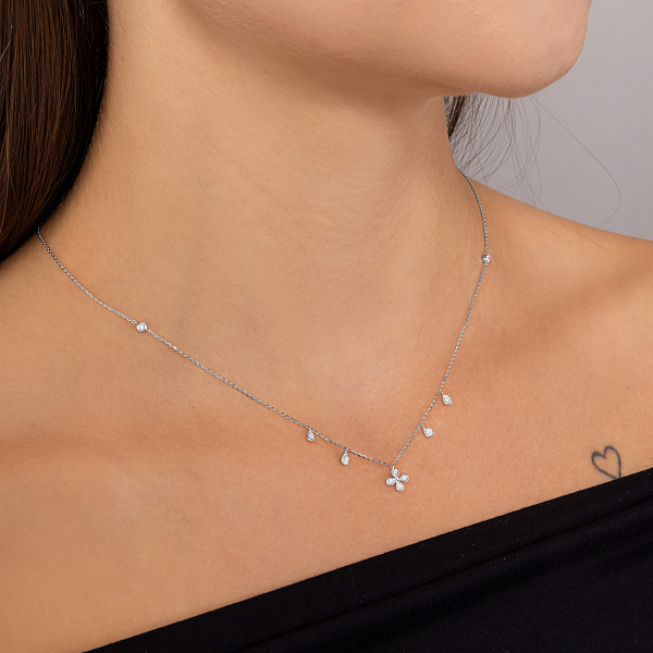 Золоте кольє з діамантами (арт. Ц341568010б) – зображення 3