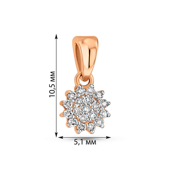 Кулон из красного золота с бриллиантами (арт. 3109883201) – изображение 2