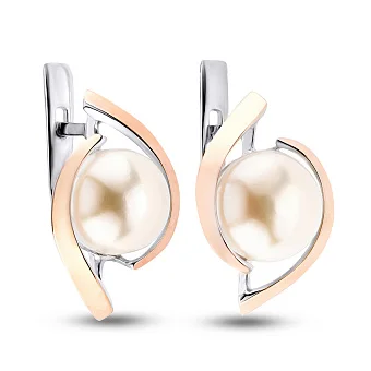 Серебряные серьги с жемчугом (арт. 7202/103жбсп)