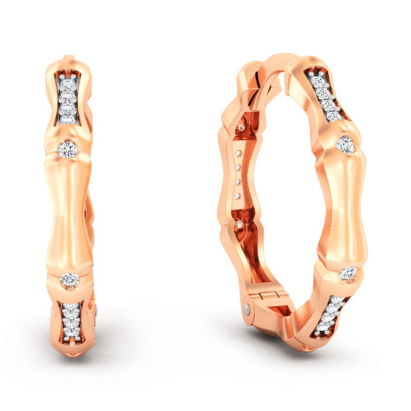 Серьги из красного золота с фианитами (арт. 111317) – изображение 1