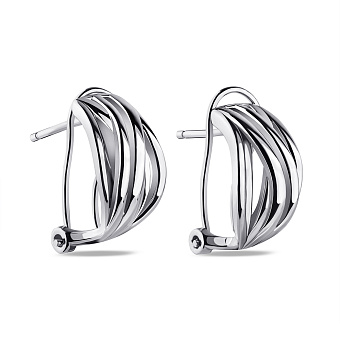 Серебряные серьги "Переплетение" без камней (арт. 7502/4551)