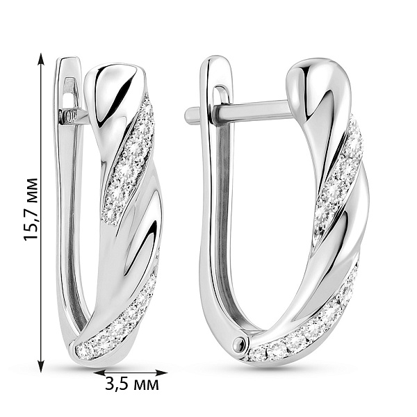 Сережки з білого золота з діамантами (арт. С011600010б) – зображення 2