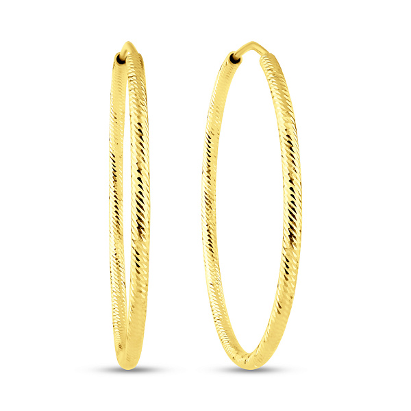 Золотые серьги-кольца без камней (арт. 122001/35ж) – изображение 1