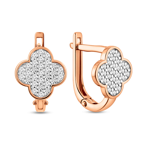 Золотые серьги с фианитами (арт. 111238) – изображение 1