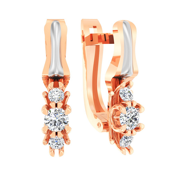 Золотые серьги с фианитами (арт. 118800) – изображение 1