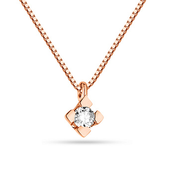 Колье из красного золота с бриллиантом (арт. Ц011288005/2)