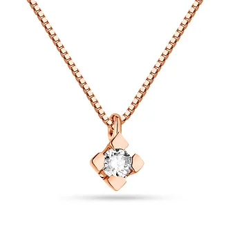 Кольє з червоного золота з діамантом (арт. Ц011288005/2)