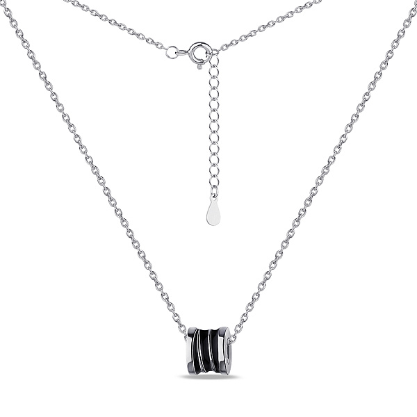 Срібне кольє з чорною емаллю (арт. 7507/1754еч) – зображення 2