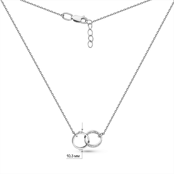 Серебряное колье с фианитами (арт. 7507/688клп) – изображение 3