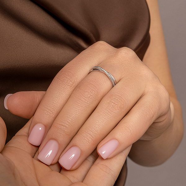 Золотое кольцо с бриллиантами (арт. К011055010б) – изображение 3