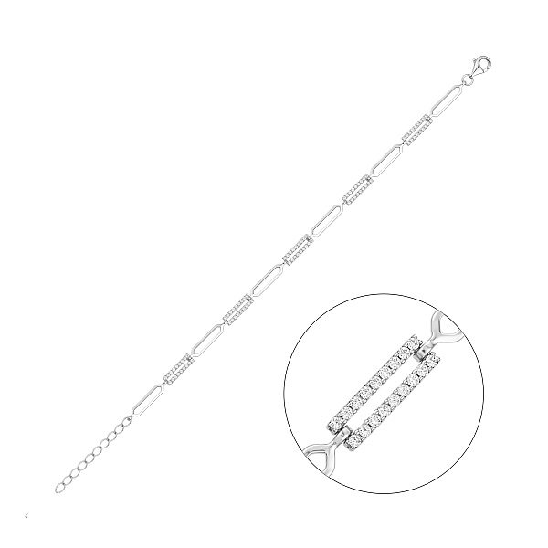 Браслет из серебра с фианитами (арт. 7509/1694Бр) – изображение 1