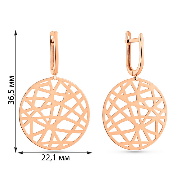 Золотые серьги-подвески (арт. 111239) – изображение 8